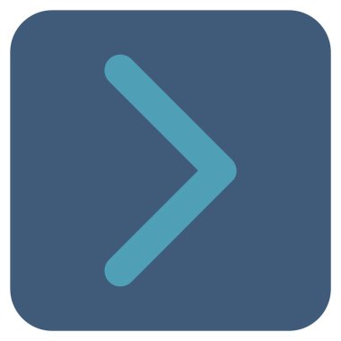 Şu yönde düz vektör simgesi kare