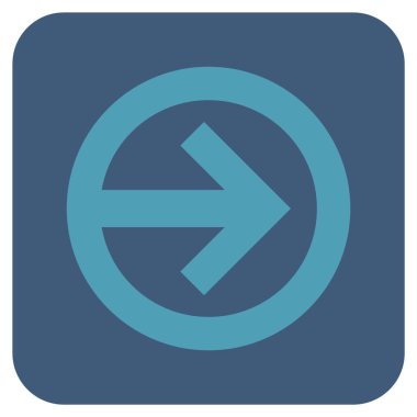 Şu yönde düz vektör simgesi kare