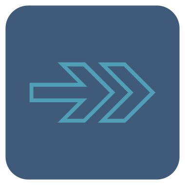 Şu yönde düz vektör simgesi kare