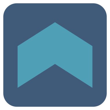 Düz yukarı yön vektör simgesi kare