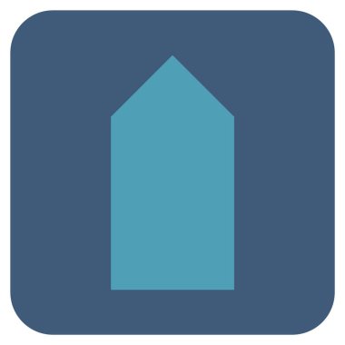 Düz yukarı yön vektör simgesi kare