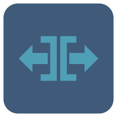 Yatay yöndeki düz kare vektör simge bölmek