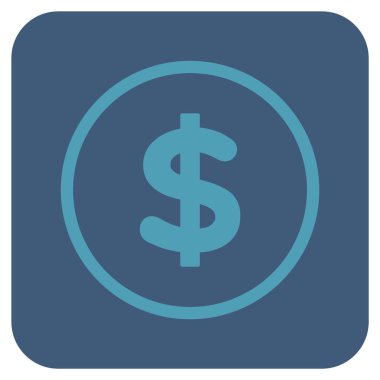 Doları düz kare vektör simgesi