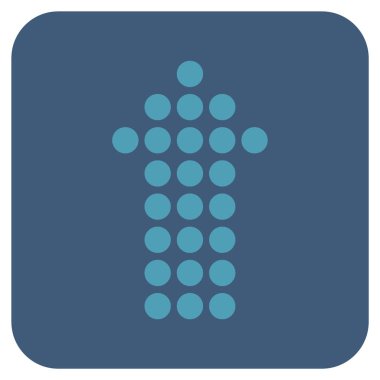 Düz kare vektör simge yukarı noktalı ok