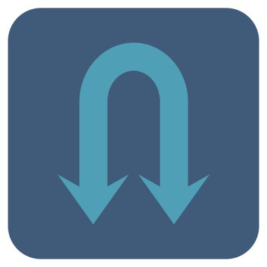 Geri dönmemiz ok düz kare vektör simgesi