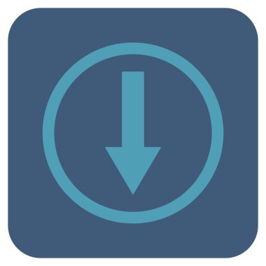 Yuvarlak ok düz kare vektör simgesi