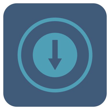 Yuvarlak ok düz kare vektör simgesi