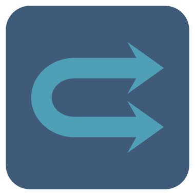 Çift sağ ok düz kare vektör simgesi