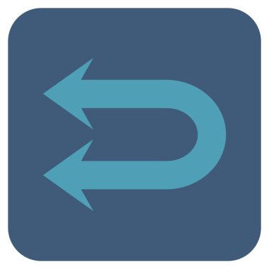 Sola çift ok düz kare vektör simgesi