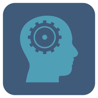 Akıl düz kare vektör simgesi