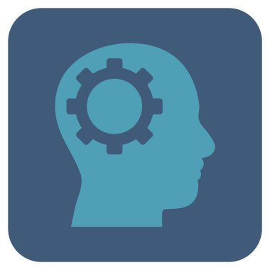 Akıl vites düz kare vektör simgesi