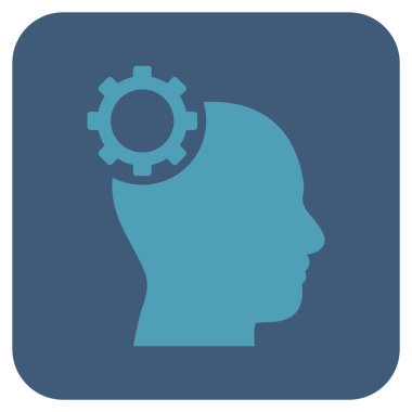 Akıl vites düz kare vektör simgesi