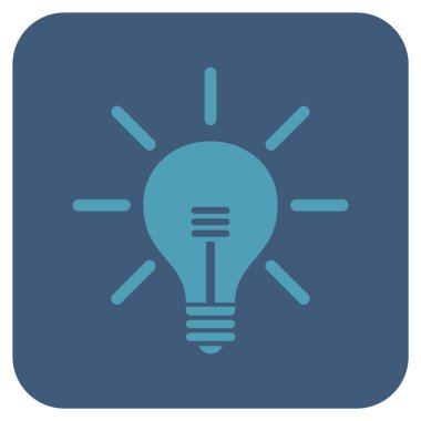 Ampul düz kare vektör simgesi