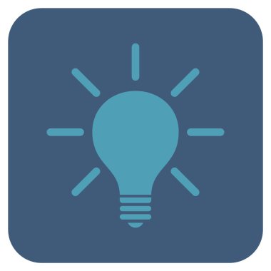 Ampul düz kare vektör simgesi