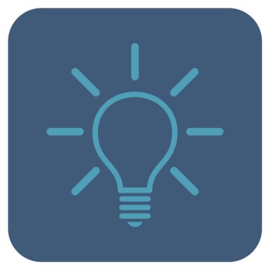 Ampul düz kare vektör simgesi