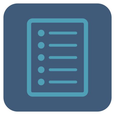 Vektör simge listesi sayfa düz kare