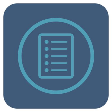 Vektör simge listesi sayfa düz kare