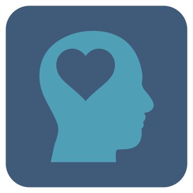 Sevgili baş düz kare vektör simgesi