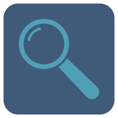 Büyüteç'i düz kare vektör simgesi