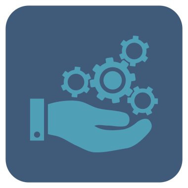 Vektör simge mekanik Servisi düz kare