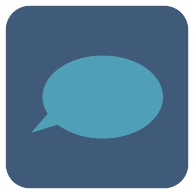 İleti bulut düz kare vektör simgesi