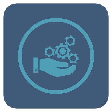 Vektör simge mekanik Servisi düz kare