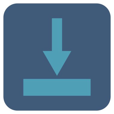 Alt düz kare vektör simgesi hareket