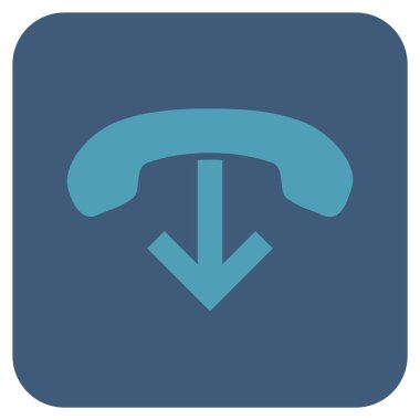 Vektör simge telefon asmak düz kare