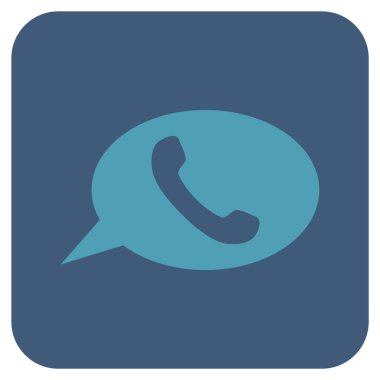 Telefon iletisi düz kare vektör simgesi
