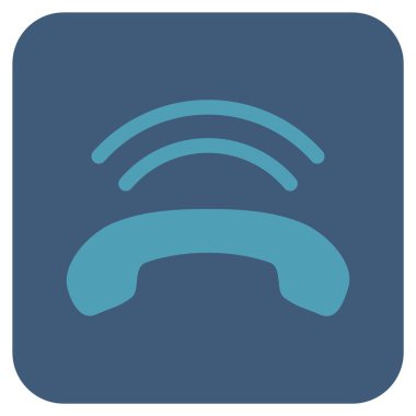 Telefon zil düz kare vektör simgesi