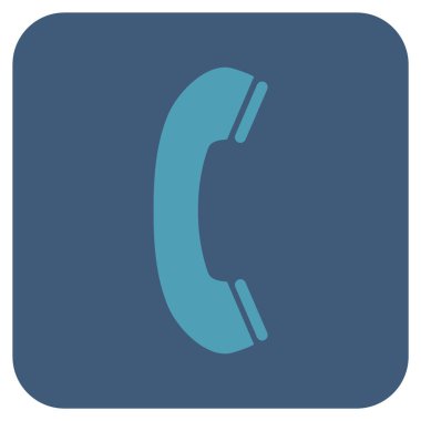 Telefon alıcı düz kare vektör simgesi