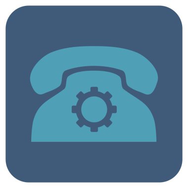 Telefon ayarları düz kare vektör simgesi