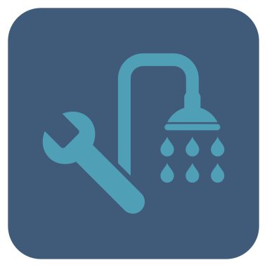 Sıhhi tesisat düz kare vektör simgesi