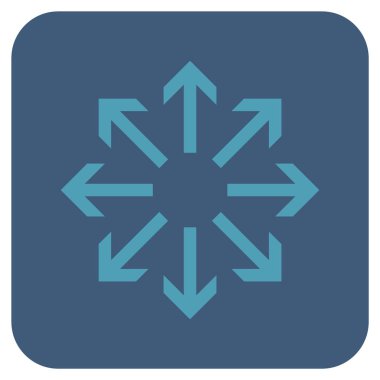 Radyal oklar düz kare vektör simgesi