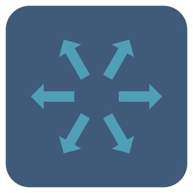 Radyal oklar düz kare vektör simgesi