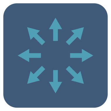 Radyal oklar düz kare vektör simgesi