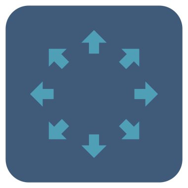 Radyal oklar düz kare vektör simgesi