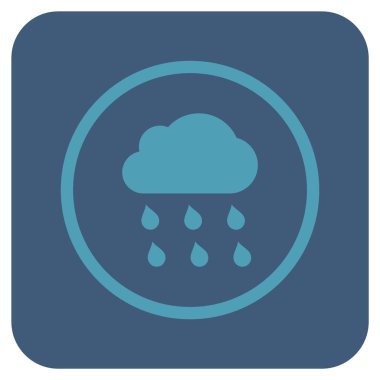 Yağmur bulutu düz kare vektör simgesi