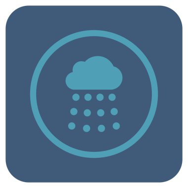 Yağmur bulutu düz kare vektör simgesi