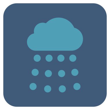 Yağmur bulutu düz kare vektör simgesi