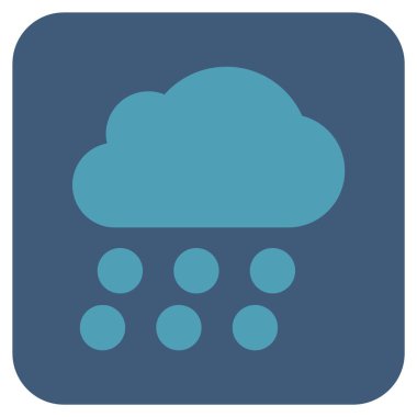 Yağmur bulutu düz kare vektör simgesi