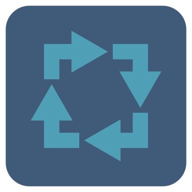 Geri dönüşüm düz kare vektör simgesi