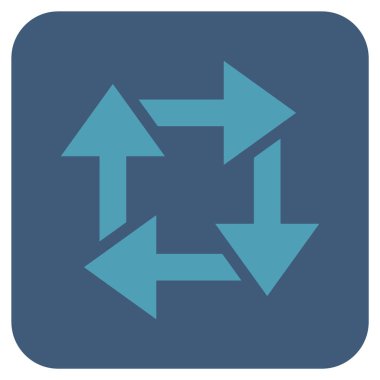 Geri dönüşüm düz kare vektör simgesi