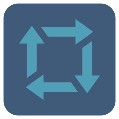 Geri dönüşüm düz kare vektör simgesi