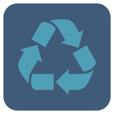 Geri dönüşüm düz kare vektör simgesi