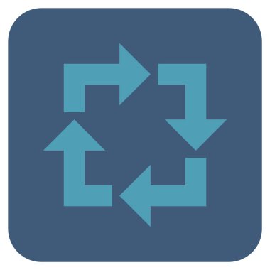 Geri dönüşüm düz kare vektör simgesi