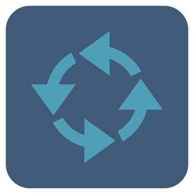 Geri dönüşüm düz kare vektör simgesi