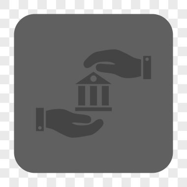 Banka hizmet yuvarlak kare düğme