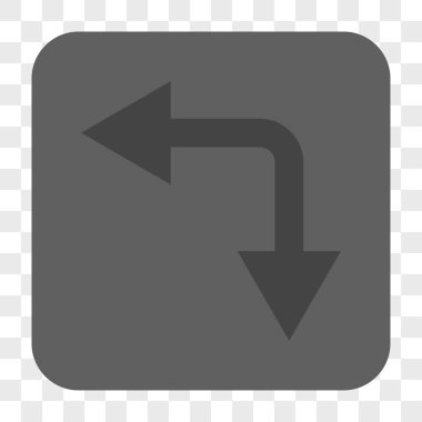 Bifurkasyon ok sol aşağı kare düğme yuvarlak