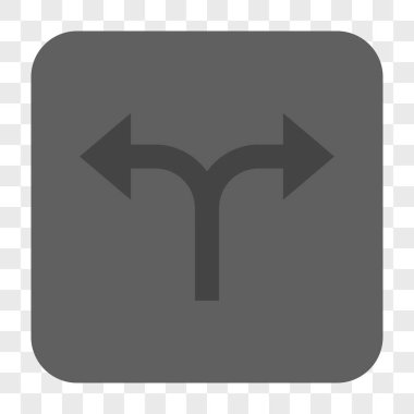 Bifurkasyon oklar sola doğru kare düğme yuvarlak